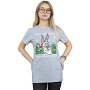 T-shirt Dessins Animés Bugs Bunny Christmas Fair Isle