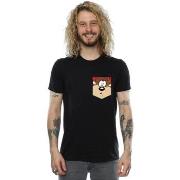 T-shirt Dessins Animés Tasmanian Devil Face Faux Pocket