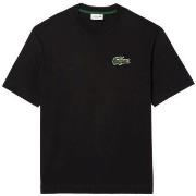 T-shirt Lacoste T-shirt Loose Fit Large Crocodile Homme Black