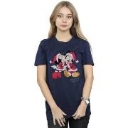 T-shirt Disney Mickey And Minnie Christmas Kiss