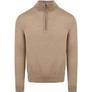 Sweat-shirt Suitable Merino Half Zip Sweater Beige
