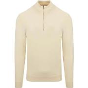 Sweat-shirt Profuomo Pullover Half Zip Luxury Ecru