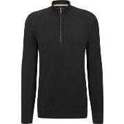 Sweat-shirt BOSS Pull Ebrando-P Demi-Zip Noir