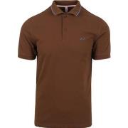 T-shirt Sun68 Polo Petites Rayures Collar Marron