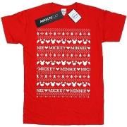 T-shirt Disney Mickey And Minnie Christmas Fair Isle