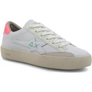 Chaussures Sun68 Katy Leather Sneaker Donna Bianco Fuxia Fluo Z34225