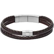 Bracelets Fossil Bracelet homme cuir tressé brun