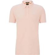 T-shirt BOSS Polo ajusté rose en coton stretch