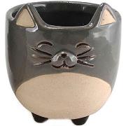 Vases, caches pots d'intérieur Faye Petit cache pot chat gris 12.5 cm