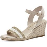 Espadrilles Tamaris Sandale Talon beige et Or