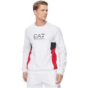 Sweat-shirt Ea7 Emporio Armani Felpa EA7 3DPM14 PJLIZ Uomo Bianco