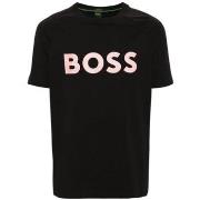 T-shirt BOSS T-SHIRT NOIR REGULAR EN COTON STRETCH AVEC LOGO DE LA S