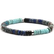 Bracelets Sixtystones Bracelet Perles Heishi Jaspe Bleu -Medium-18cm