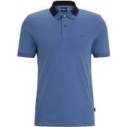 T-shirt BOSS Polo col contrasté ajusté bleu