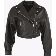 Blouson La Canadienne Blouson court agneau noir-046851