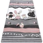 Tapis Rugsx Tapis PETIT FARM FERME ANIMAUX rose 240x330 cm