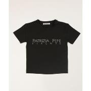 T-shirt enfant Patrizia Pepe T-shirt noir pour fille avec logo