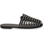 Sandales S.piero BLACK LEATHER STRASS