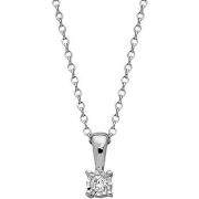 Collier Brillaxis Collier solitaire diamant 3mm or blanc 9 carats