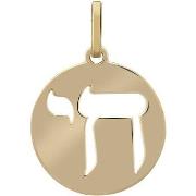 Pendentifs Brillaxis Médaille hébraïque Haï or jaune 18 carats
