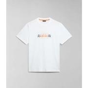 T-shirt Napapijri S-SMALLWOOD NP0A4HQK-N1A1 WHITE WHISPER