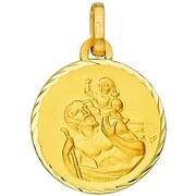 Pendentifs Brillaxis Médaille St Christophe or jaune 18 carats