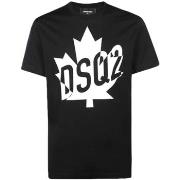 T-shirt Dsquared S74GD0786 DSQ2 Leaf Logo Black T-shirt