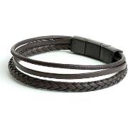 Bracelets Gemini Bracelet homme Gemini triple Arte Brown cuir