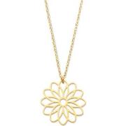 Collier Brillaxis Collier or jaune fleur mandala ajourée