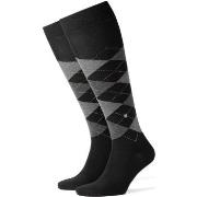 Socquettes Burlington Chaussettes Hautes Edinburgh Mix Laine Noir-3000