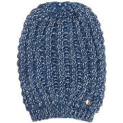 Casquette Guess Bonnet en Maille motif Bicolore Bleu