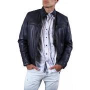 Blouson Redskins Blouson Cuir Balboa Rivoli Noir Homme