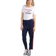 Collants Kaporal Pantalon Femme BEKOI Bleu Avec Bande Latéral Rouge