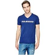 Polo Guess T Shirt Homme Logo Bleu M81I45