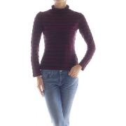 T-shirt Guess Top Olga Noir Bordeaux à Rayures W74P0G