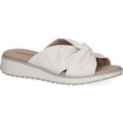 Chaussons Caprice white nappa casual open slippers