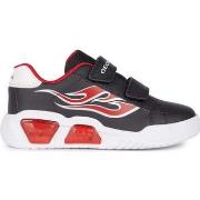 Baskets basses enfant Geox illuminus sneakers black red