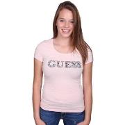 Polo Guess T-Shirt Femme Stones Rose
