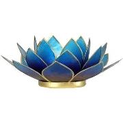 Bougeoirs, photophores Phoenix Import Porte Bougie Fleur de Lotus Bleu...