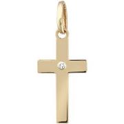 Pendentifs Brillaxis Pendentif Croix et diamant or jaune 18k