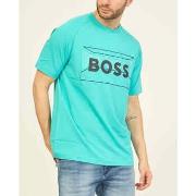 T-shirt BOSS T-shirt coupe classique en coton mélangé avec logo