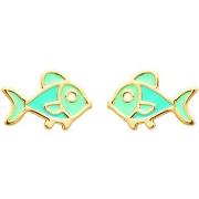 Boucles oreilles Brillaxis Boucles d'oreilles poissons bleus