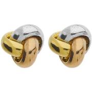 Boucles oreilles Brillaxis Boucles d'oreilles bouton noeud 3 ors 9 mm