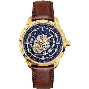 Montre Pierre Lannier AUTOMATIC Cadran Bleu Bracelet Cuir Brun