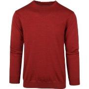Sweat-shirt Suitable Pull-over Mérinos Col Rond Rouge