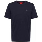 T-shirt BOSS T-shirt Dero212 Bleu Marine uni en coton