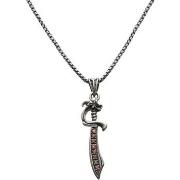 Collier Orusbijoux Collier Argent Pendentif Sabre Serti Pierre Grenat