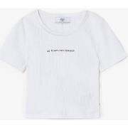 T-shirt enfant Le Temps des Cerises Crop top yukongi blanc