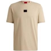 T-shirt BOSS T-SHIRT DIRAGOLINO-GEL BEIGE AVEC ÉTIQUETTE LOGOTÉE