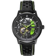 Montre Pierre Lannier PADDOCK Cadran Noir Bracelet Cuir Noir